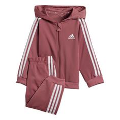 adidas Essentials Shiny Hooded Trainingsanzug Trainingsanzug Kinder Preloved Crimson / White