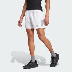 Rückansicht von adidas Own the Run Shorts Funktionsshorts Herren White / Reflective Silver
