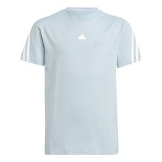 adidas Future Icons 3-Streifen T-Shirt T-Shirt Kinder Wonder Blue / White