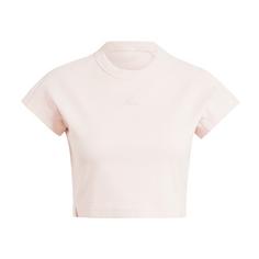 adidas Lounge Ribbed Crop T-Shirt Croptop Damen Sandy Pink
