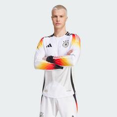 Rückansicht von adidas DFB 24 Long Sleeve Heimtrikot Authentic Fußballtrikot Herren White
