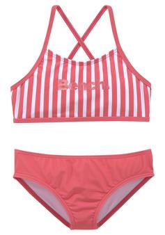 Bench Bustier-Bikini Bikini Set Damen koralle gestreift