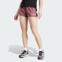 Rückansicht von adidas Terrex Multi Trail Running Shorts Laufshorts Damen Burgundy