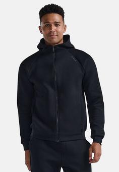 Rückansicht von 2XU Commute Full Zip Hoodie Trainingsjacke Herren black-black