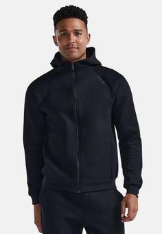 Rückansicht von 2XU Commute Full Zip Hoodie Trainingsjacke Herren black/black