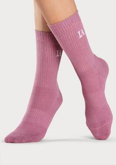 Rückansicht von LASCANA Active Tennissocken Sportsocken Damen grau altrosa petrol