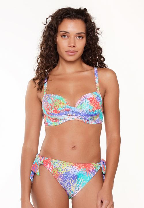 Rückansicht von LingaDore Mould padded Bikini Bikini Oberteil Damen Coral leopard print
