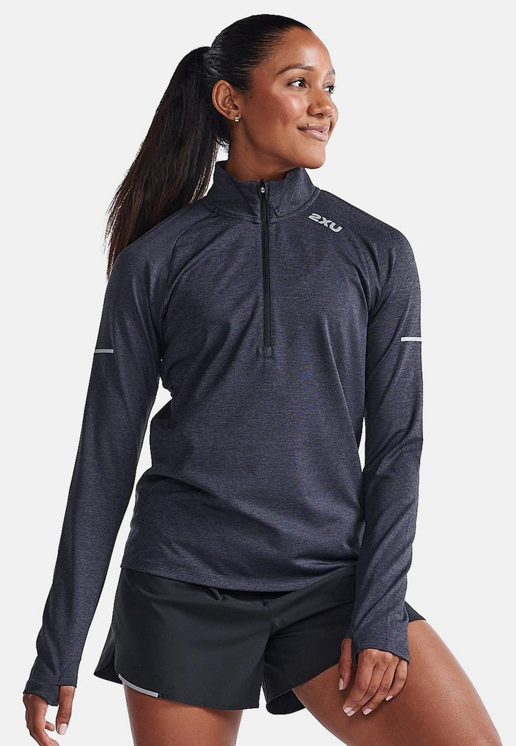 2XU 2XU Aero 1/2 Zip Funktionsshirt Damen - black-silver reflective - 0 | SportScheck