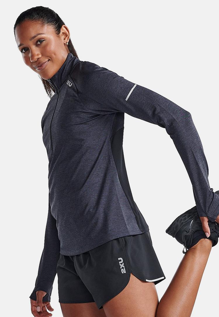 2XU 2XU Aero 1/2 Zip Funktionsshirt Damen - black-silver reflective - 1 | SportScheck