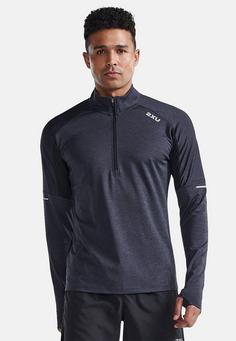 Rückansicht von 2XU Aero 1/2 Zip Funktionsshirt Herren black-silver reflective