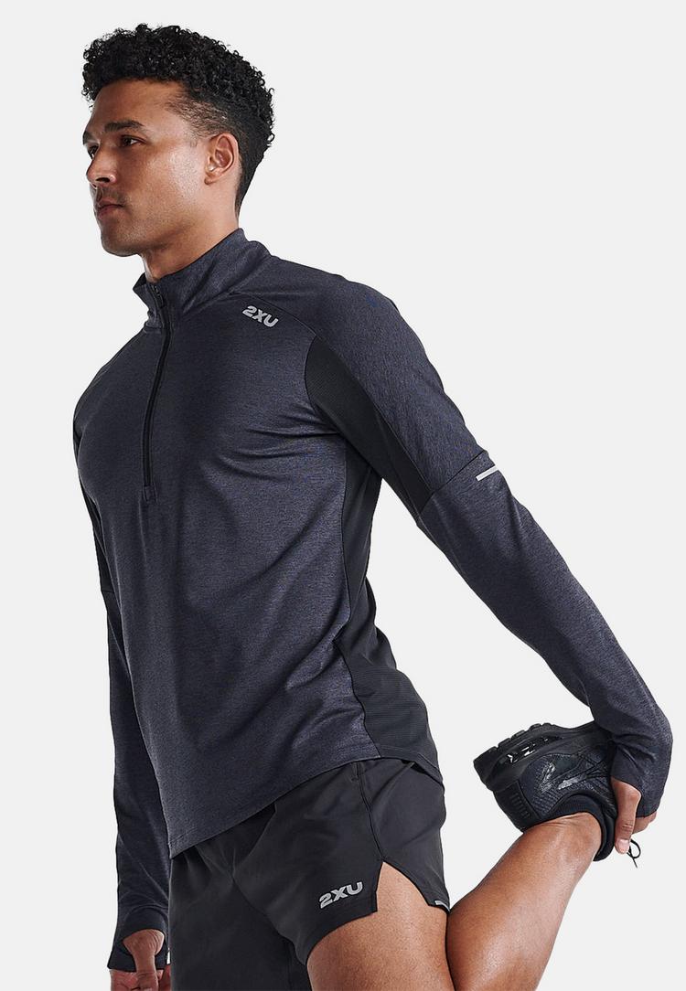 2XU 2XU Aero 1/2 Zip Funktionsshirt Herren - black-silver reflective - 2 | SportScheck