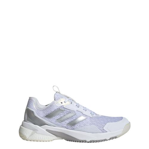 Rückansicht von adidas Crazyflight 5 Indoor Schuh Sneaker Damen Cloud White / Silver Metallic / Dash Grey