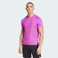 Rückansicht von adidas Gym+ Training 3-Streifen T-Shirt T-Shirt Herren Purple Burst Mel