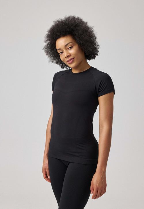 Rückansicht von Snocks Sport Shirt Seamless Damen T-Shirt Damen Schwarz