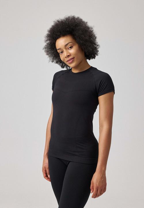 Rückansicht von Snocks Sport Shirt Seamless Damen Funktionsshirt Damen Schwarz