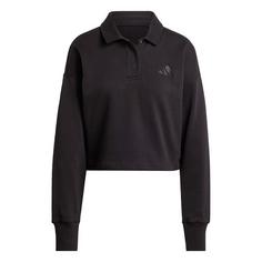 adidas ALL SZN French Terry Polo Sweatshirt Langarmshirt Damen Black