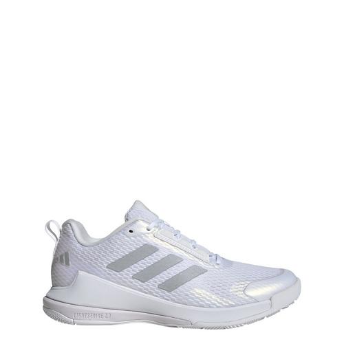 Rückansicht von adidas Novaflight 2 Indoor Schuh Hallenschuhe Damen Cloud White / Silver Metallic / Cloud White