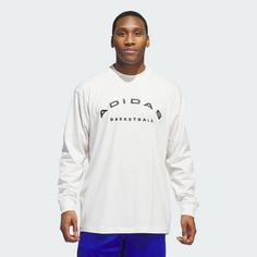 Rückansicht von adidas Select Longsleeve Basketball Shirt Herren Cloud White / Black