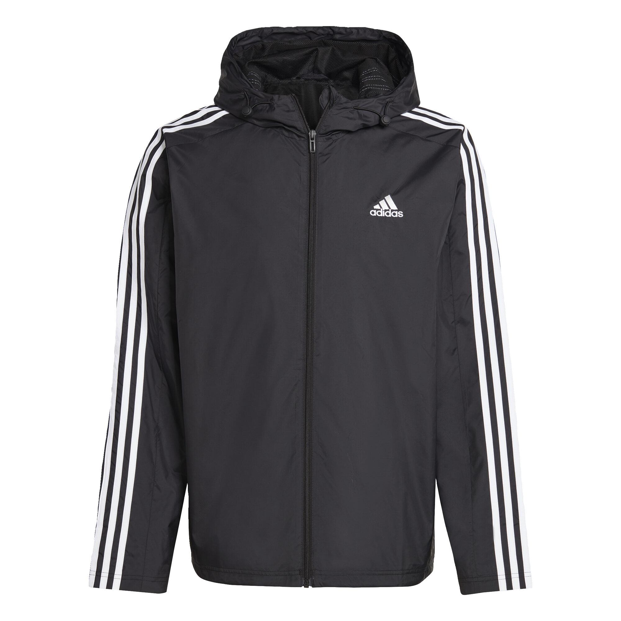 Adidas Essentials 3 Streifen Woven Windbreaker Jacke Herren Black im Online Shop von SportScheck kaufen