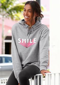 Rückansicht von Buffalo Kapuzensweatshirt Hoodie Damen hellrosa