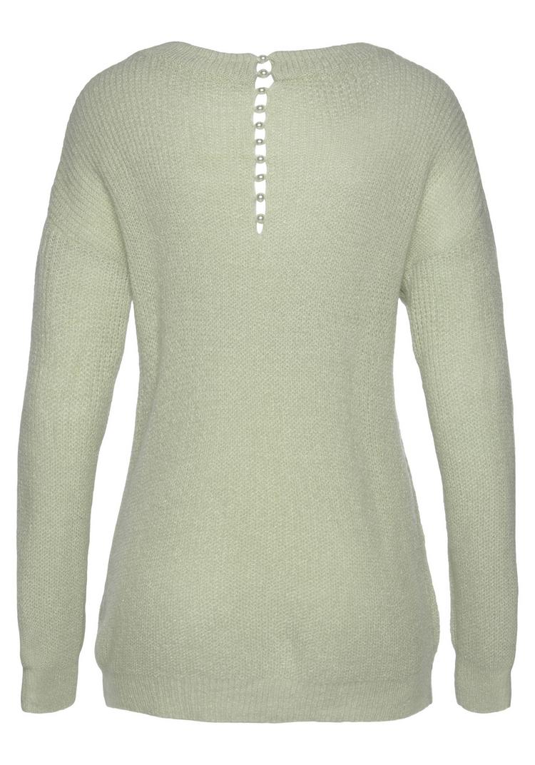 Lascana Lascana V-Ausschnitt-Pullover Strickpullover Damen - grau-meliert - 0 | SportScheck