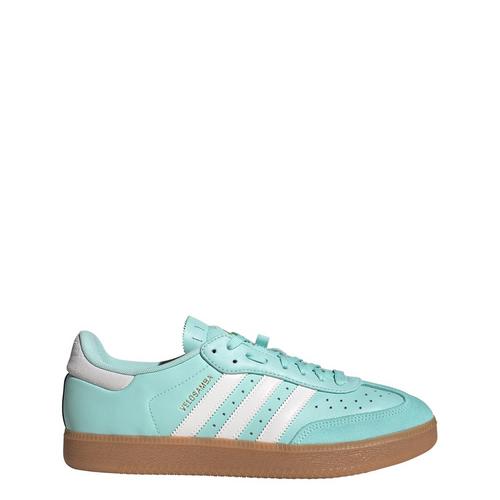 Rückansicht von adidas Velosamba Leather Fahrradschuh Sneaker Semi Flash Aqua / Cloud White / Gold Metallic