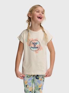 Rückansicht von hummel hmlFLOWI T-SHIRT S/S T-Shirt Kinder WHITECAP GRAY
