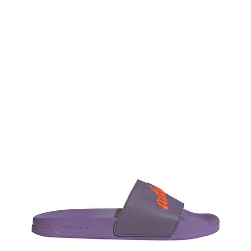 Rückansicht von adidas Shower adilette Badelatschen Damen Shadow Violet / Impact Orange / Violet Fusion