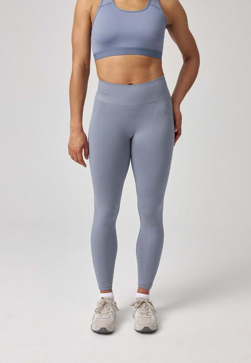 Rückansicht von Snocks High Waist Leggings Seamless Tights Damen Taubenblau