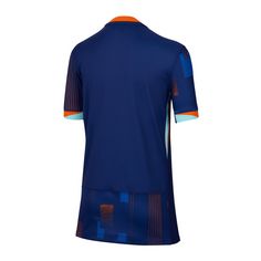 Rückansicht von Nike Niederlande Trikot Away EM 2024 Kids Fußballtrikot Kinder blau