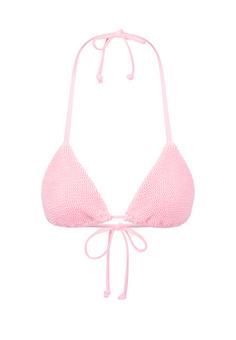 Moda Minx Scrunch Triangle Bikini Oberteil Damen Baby Pink