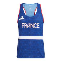 adidas Team Frankreich Athletisme Singlet Tanktop Herren Semi Lucid Blue