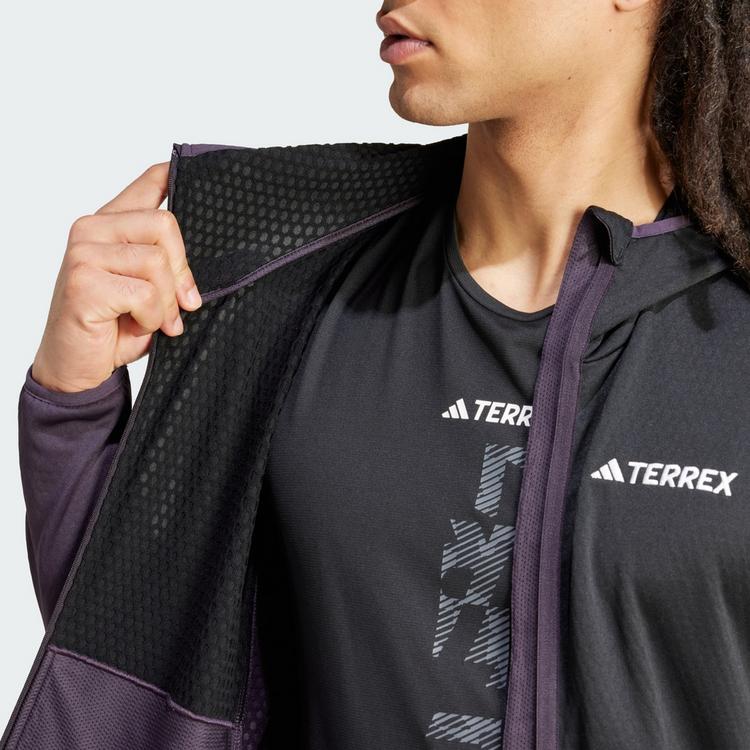 adidas adidas TERREX XPERIOR LIGHT HOODED FLEECEJACKE Fleecejacke Herren - Aurora Black / Black - 0 | SportScheck