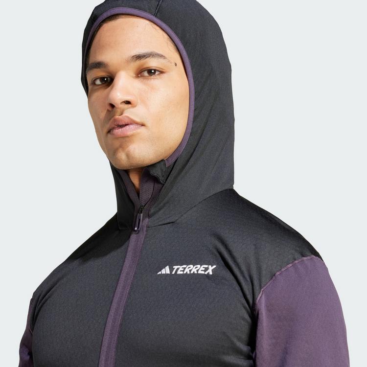 adidas adidas TERREX XPERIOR LIGHT HOODED FLEECEJACKE Fleecejacke Herren - Aurora Black / Black - 1 | SportScheck
