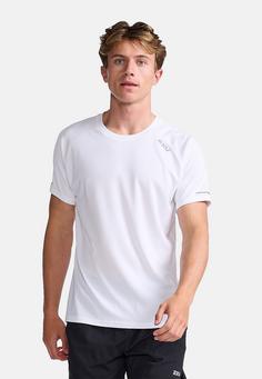 Rückansicht von 2XU Aero Tee Funktionsshirt Herren white-silver reflective