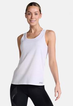 Rückansicht von 2XU Aero Singlet Funktionsshirt Damen white-silver reflective