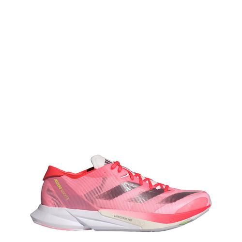 Rückansicht von adidas Adizero Adios 8 Laufschuh Laufschuhe Pink Spark / Aurora Met. / Solar Red