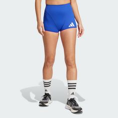 Rückansicht von adidas Team Frankreich Running Booty Shorts Funktionsshorts Damen Semi Lucid Blue