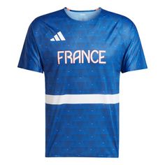 adidas Team France Athletisme T-Shirt T-Shirt Herren Semi Lucid Blue