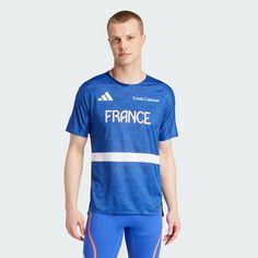 Rückansicht von adidas Team France Athletisme T-Shirt T-Shirt Herren Semi Lucid Blue