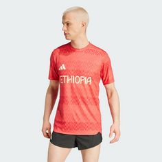 Rückansicht von adidas Team Äthiopien HEAT.RDY Training T-Shirt T-Shirt Herren Preloved Scarlet