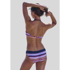 Rückansicht von S.OLIVER Bügel-Bandeau-Bikini-Top Bikini Oberteil Damen navy-rose gesteift