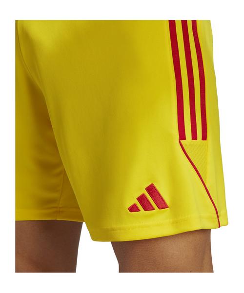 Rückansicht von adidas Tiro 23 Short Kids Fußballshorts Kinder gelbrotgelb