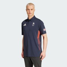 Rückansicht von adidas Team GB Golf Poloshirt T-Shirt Herren Legend Ink