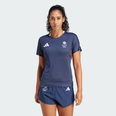 Rückansicht von adidas Team GB Adizero Running T-Shirt T-Shirt Damen Legend Ink