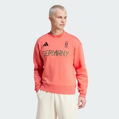 Rückansicht von adidas Team Deutschland Sweatshirt Funktionsshirt Herren Preloved Scarlet