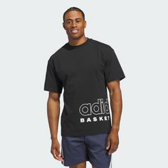 Rückansicht von adidas adidas Basketball Select T-Shirt T-Shirt Herren Black