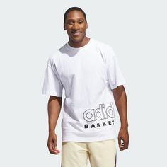 Rückansicht von adidas adidas Basketball Select T-Shirt T-Shirt Herren White