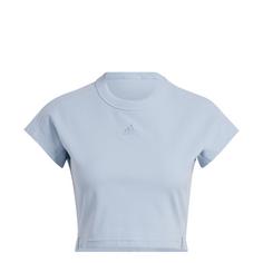 adidas Lounge Ribbed Crop T-Shirt T-Shirt Damen Wonder Blue