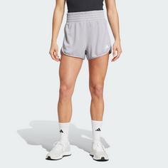Rückansicht von adidas Pacer Essentials Knit High-Rise Shorts Funktionsshorts Damen Glory Grey